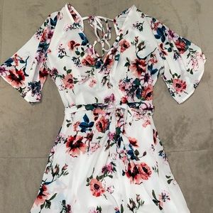 White Floral Romper